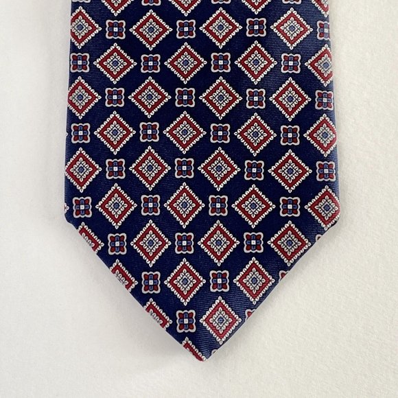 Bert Pulitzer Men’s Classic Blue Red Designer Silk Necktie Office Work Dad Gift - Picture 2 of 7